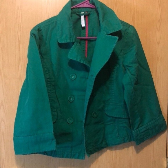 Old navy size large cropped double button jacket Green - Picture 1 of 11